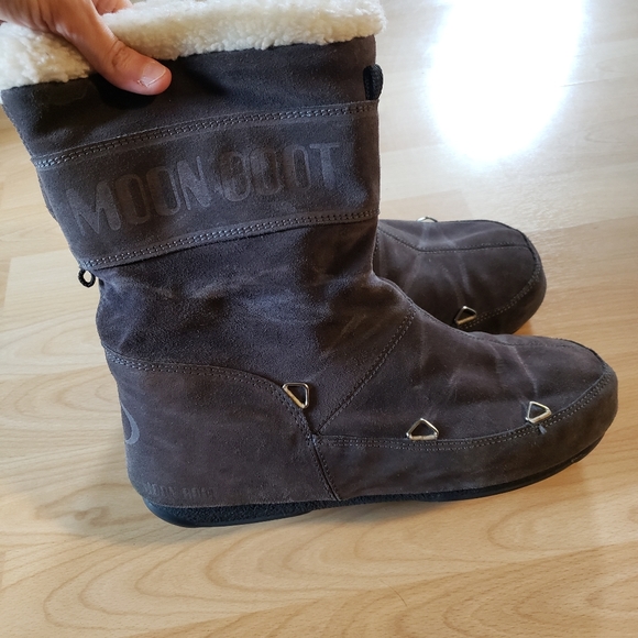 MOON BOOTS suede/sherpa boot - Picture 1 of 5